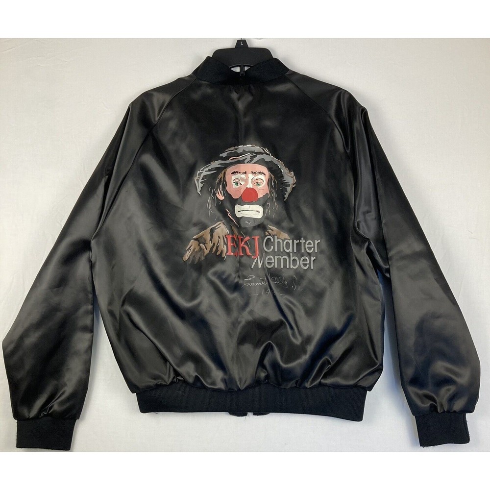 VTG SIGNED Emmett Kelly Jr. Charter Member Satin Jacket by Aristo Jac Sz L Clown
